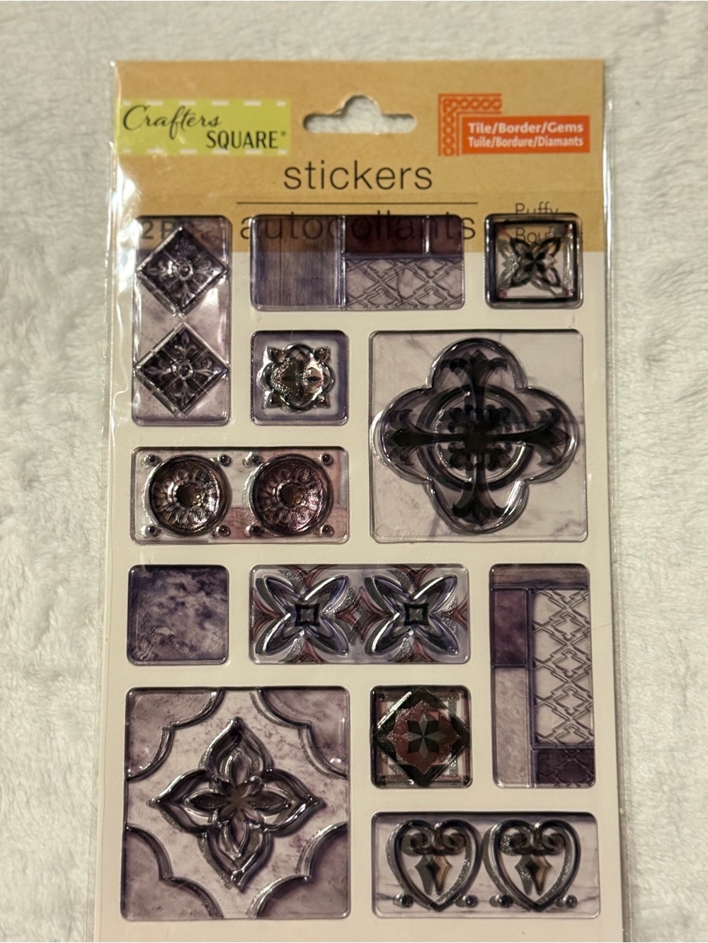 💜 Crafter's Square Tile Border Stickers - Scrapbooking & Journaling